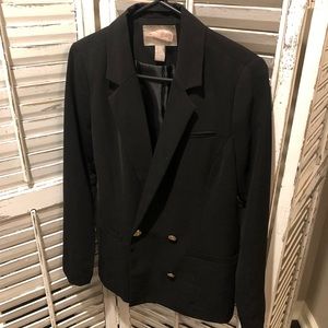 Oversized Black Blazer with gold buttons